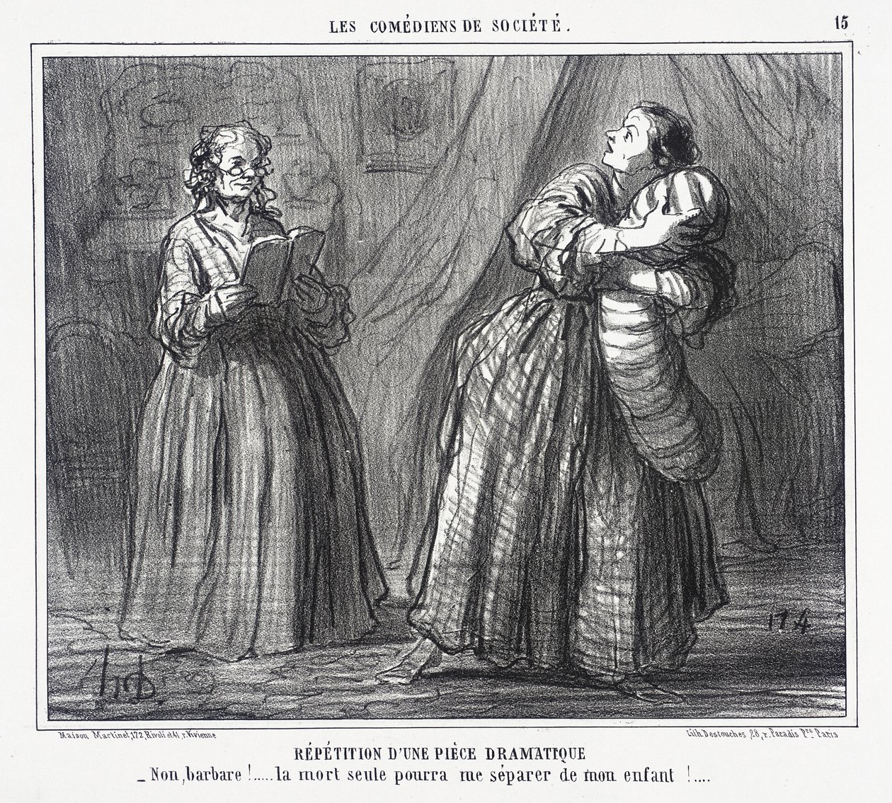 Ensaio de uma peça dramática de Honoré Daumier