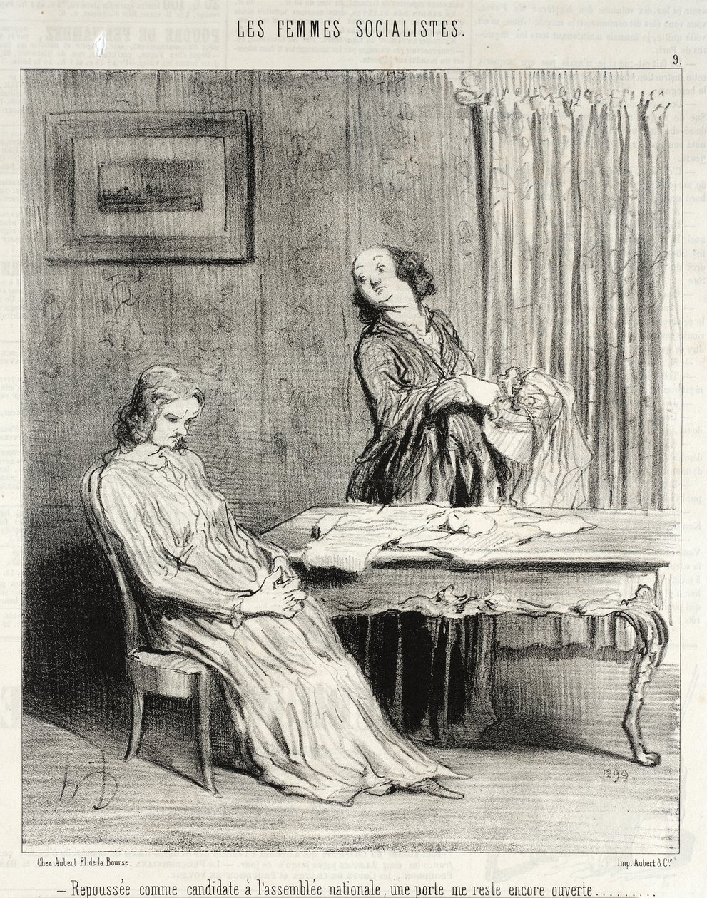 Empurrada... uma porta permanece aberta para mim... de Honoré Daumier