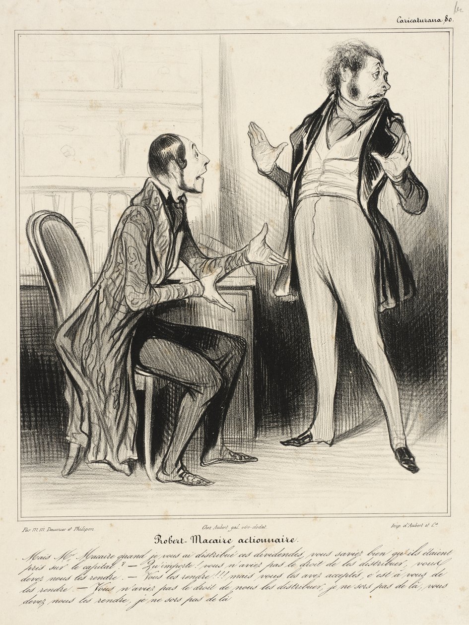 Robert Macaire, accionista de Honoré Daumier