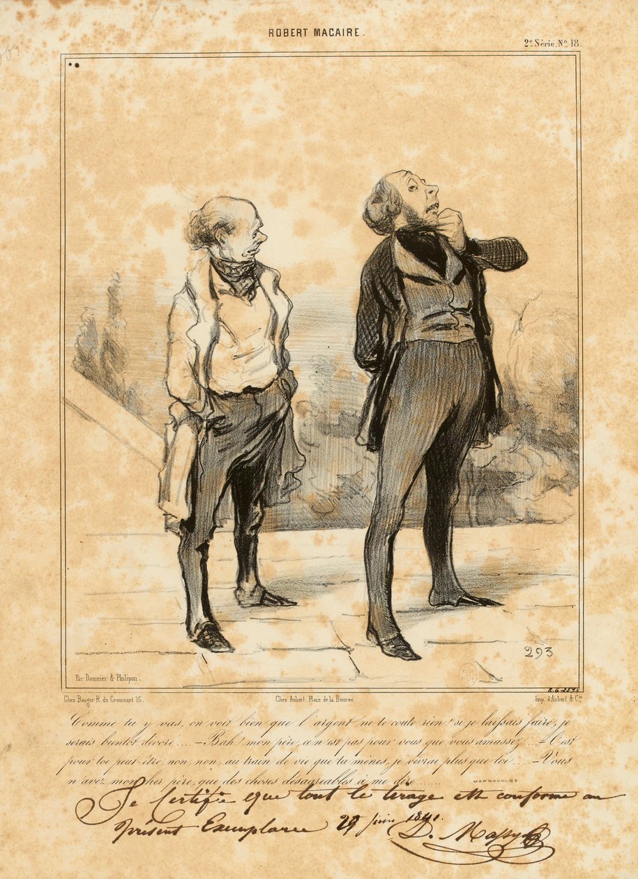 Robert Macaire Nr. 18: Wie du vorgehst, man sieht, dass Geld dir nichts kostet... de Honoré Daumier