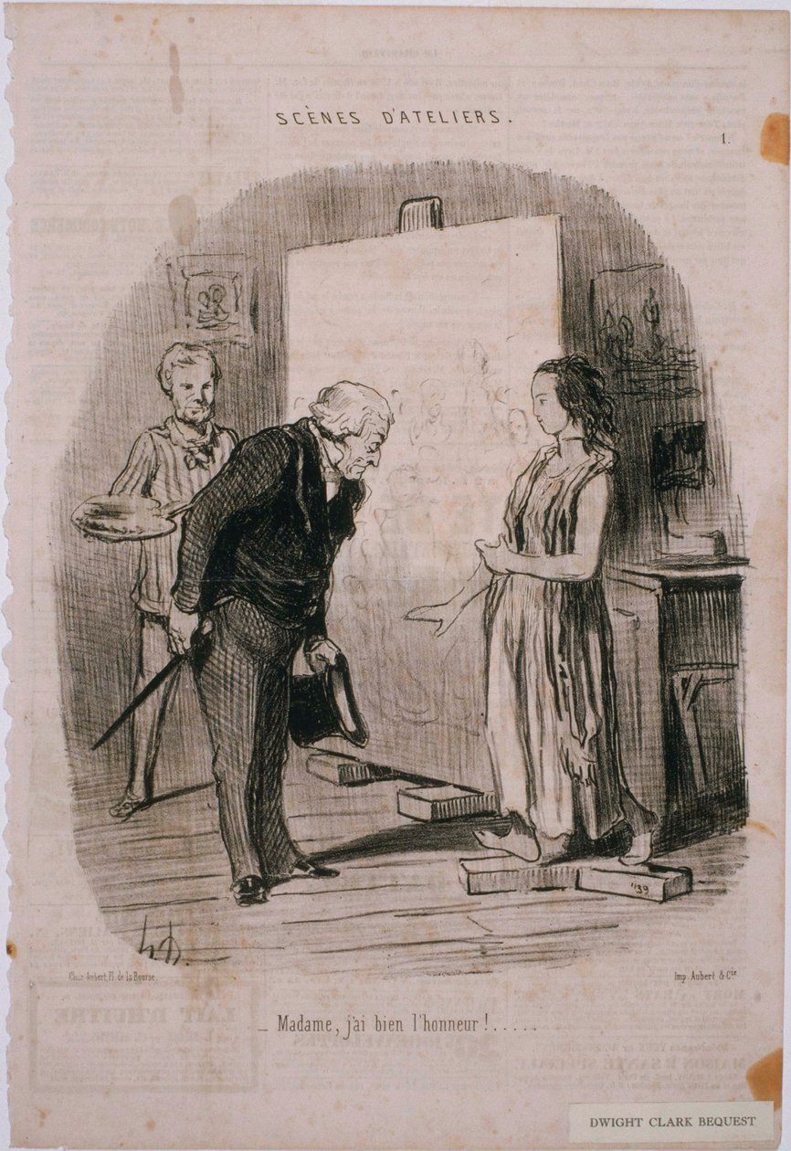 Cenas do Atelier: Senhora, é-me uma grande honra!... de Honoré Daumier