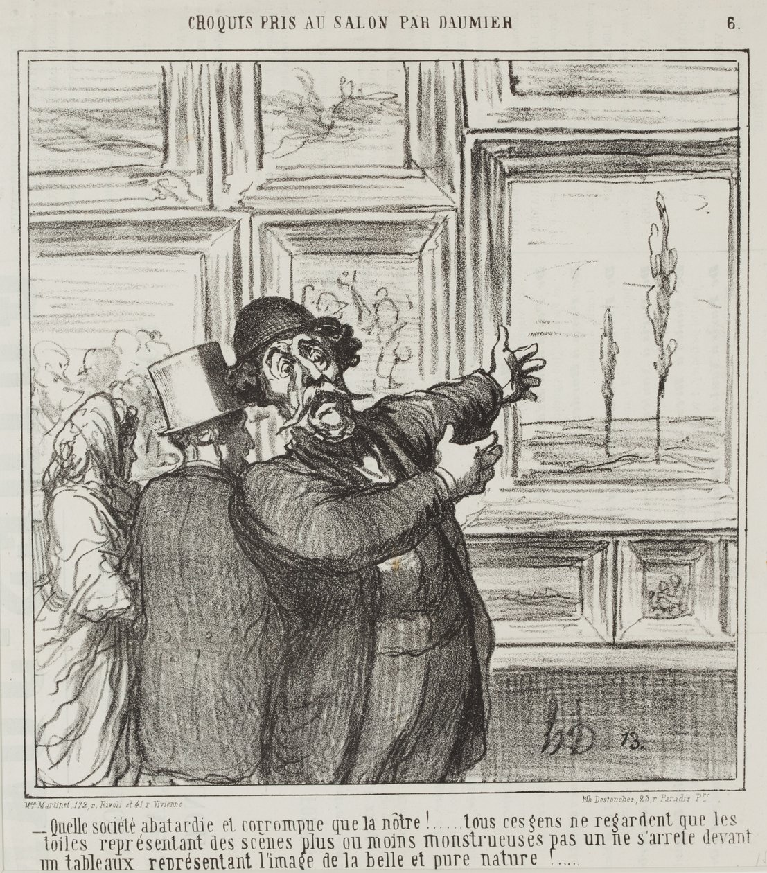 Esboço feito no Salão por Daumier, no. 6: Basta olhar para o mundo degenerado e corrupto em que vivemos. . . de Honoré Daumier
