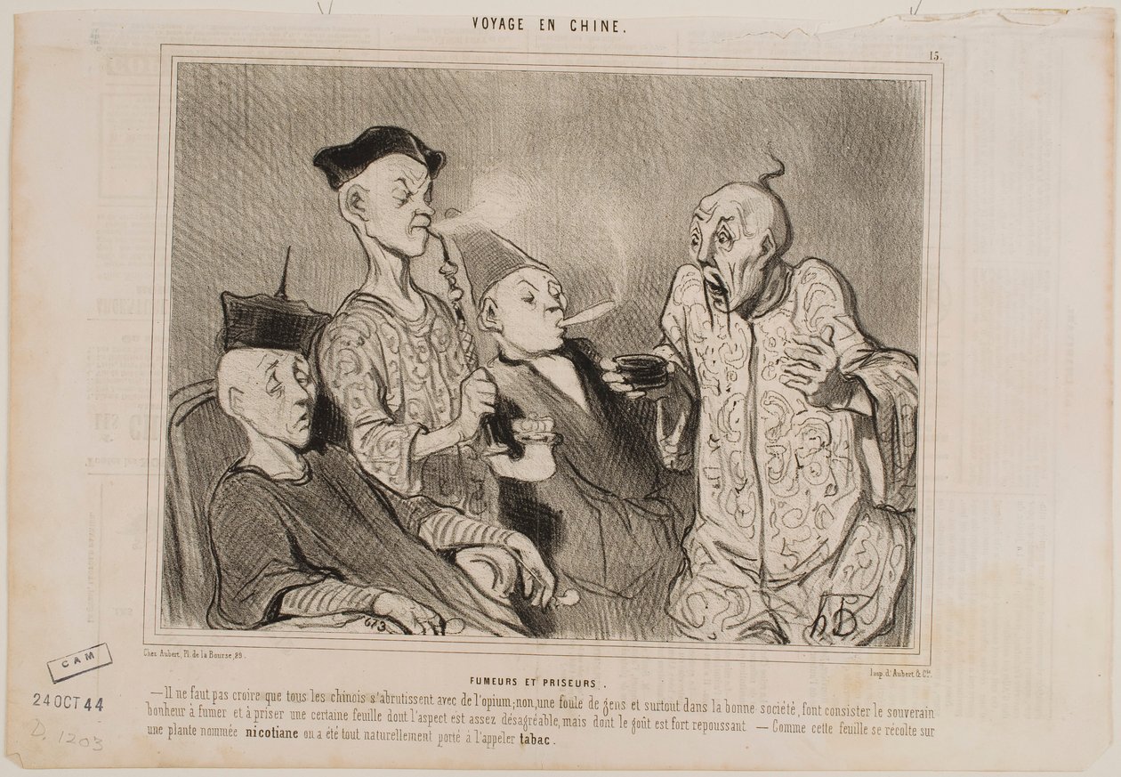 Fumadores e consumidores de rapé de Honoré Daumier