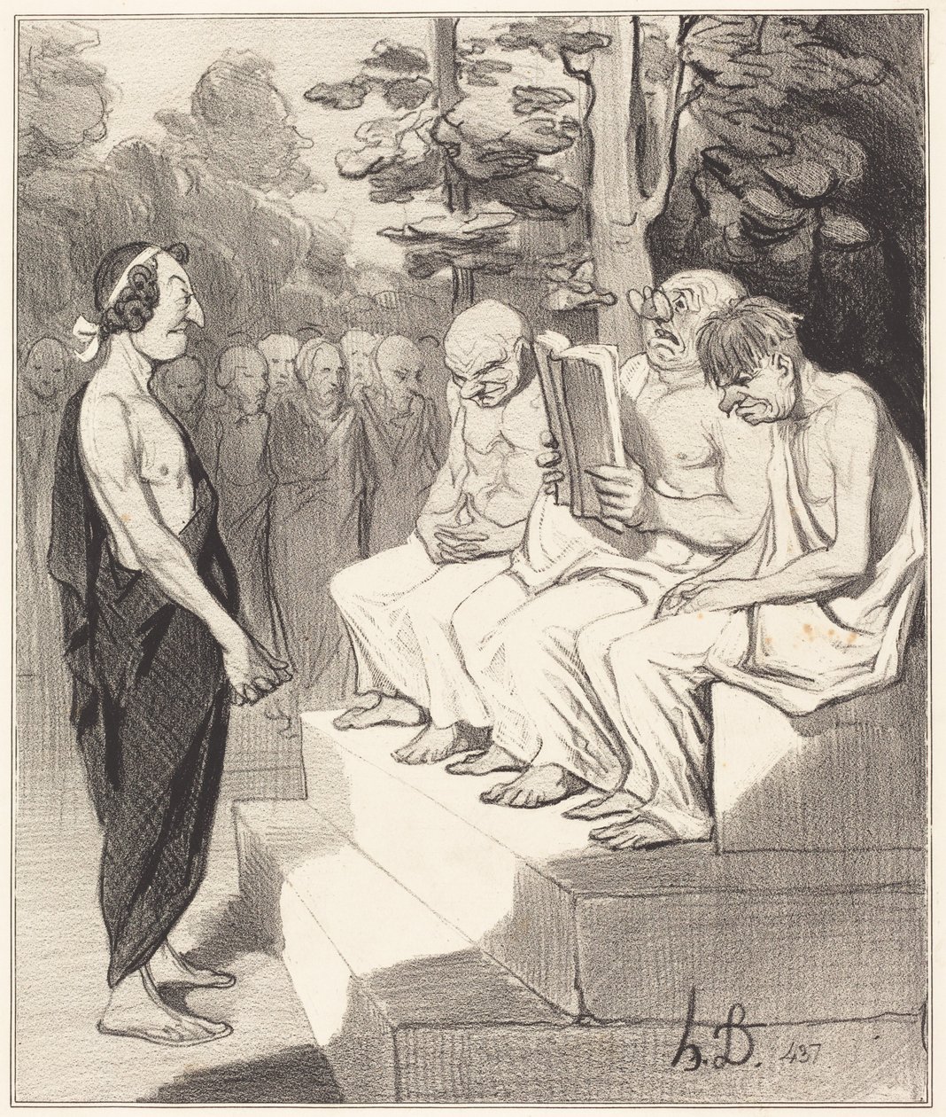 Telémaco interrogado pelos sábios de Honoré Daumier