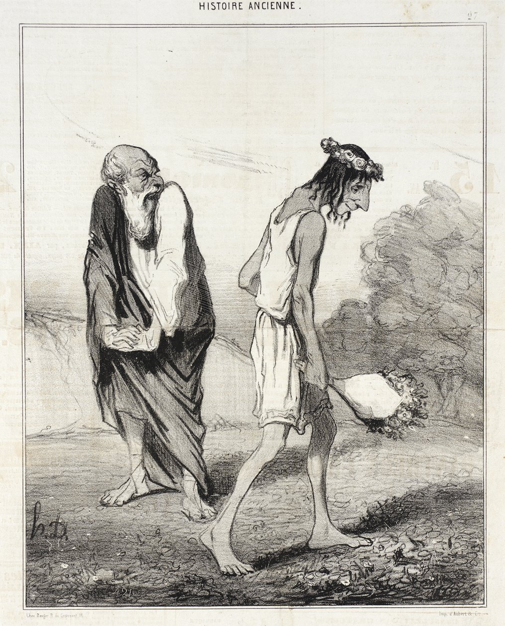 Telémaco devastado pelo amor de Honoré Daumier
