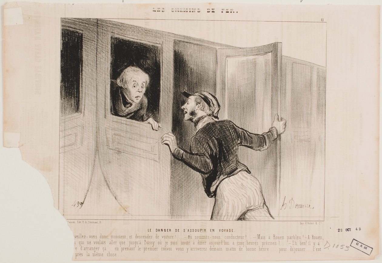 O perigo de uma excursão sonolenta de Honoré Daumier