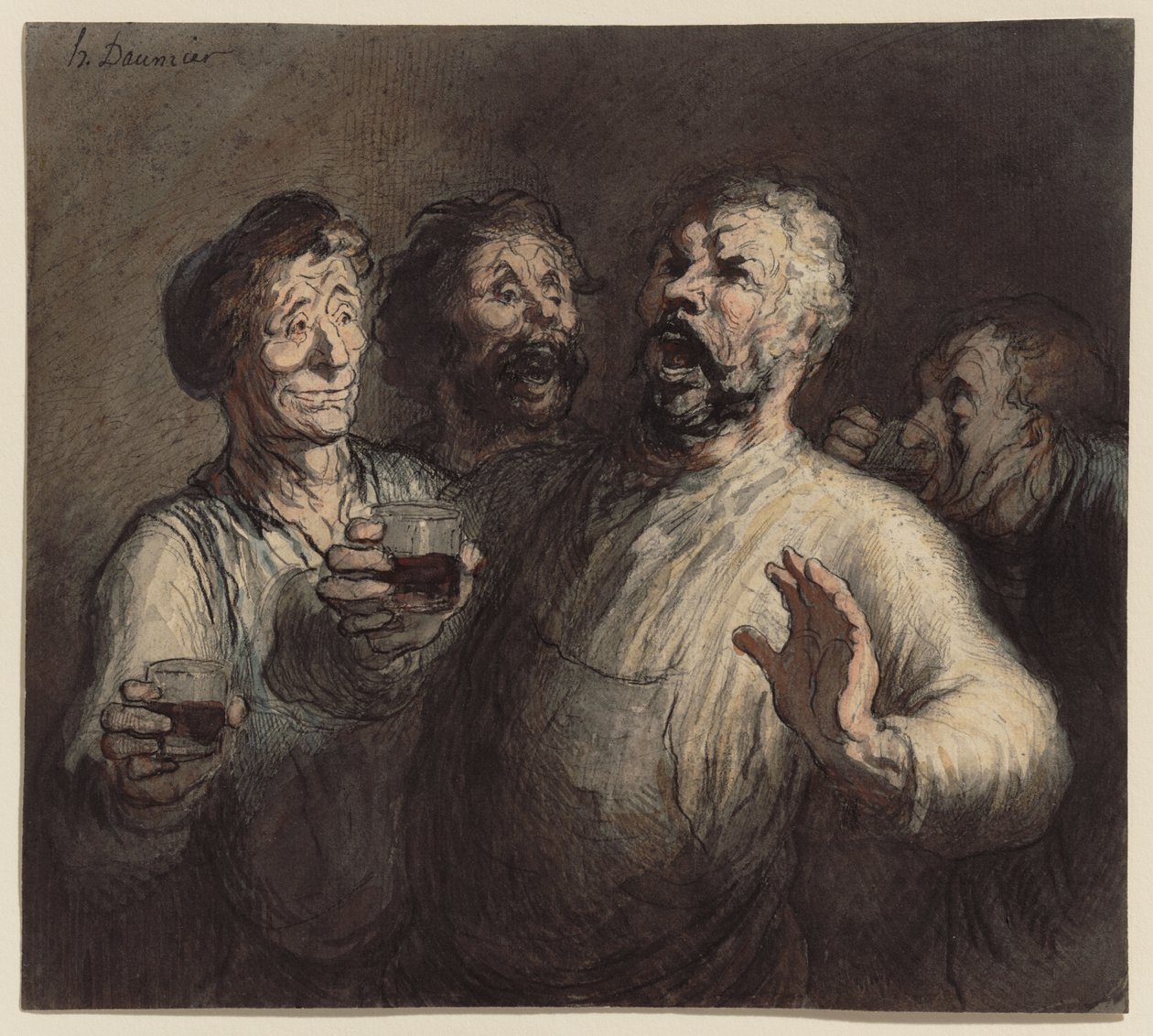 Os bebedores de Honoré Daumier