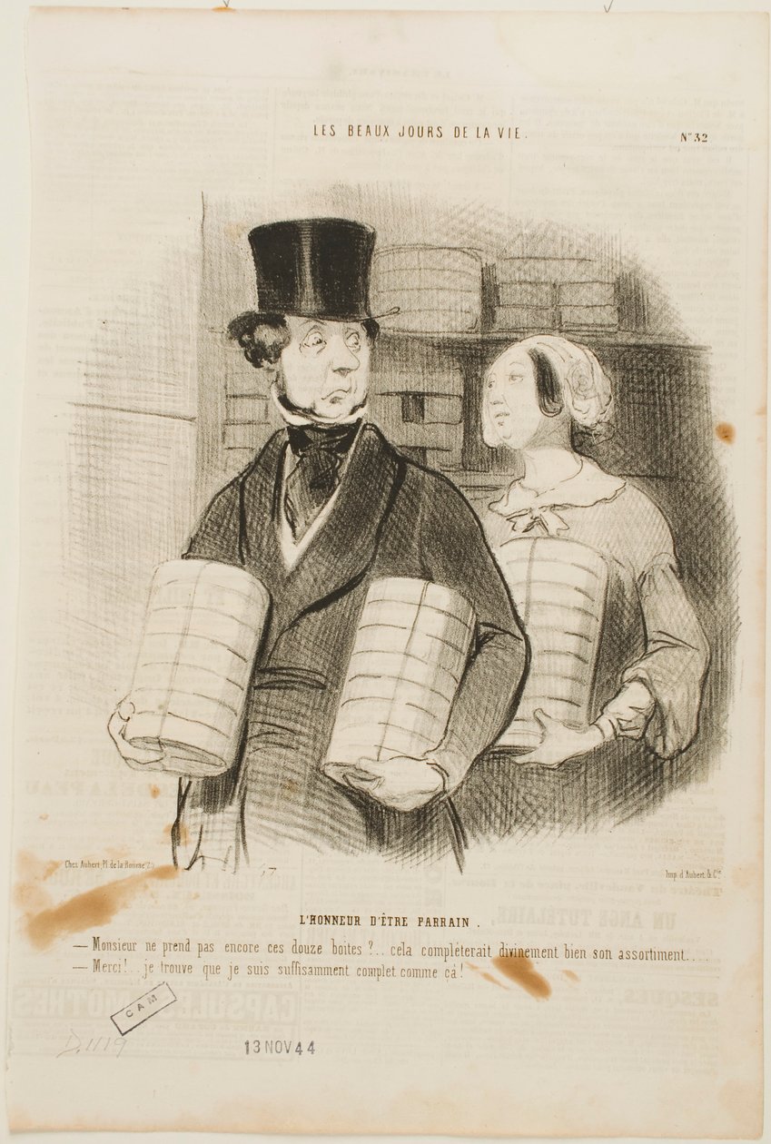 A honra de ser padrinho de Honoré Daumier