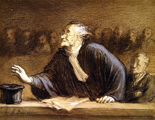 O Advogado (aguarela e giz sobre papel) de Honoré Daumier