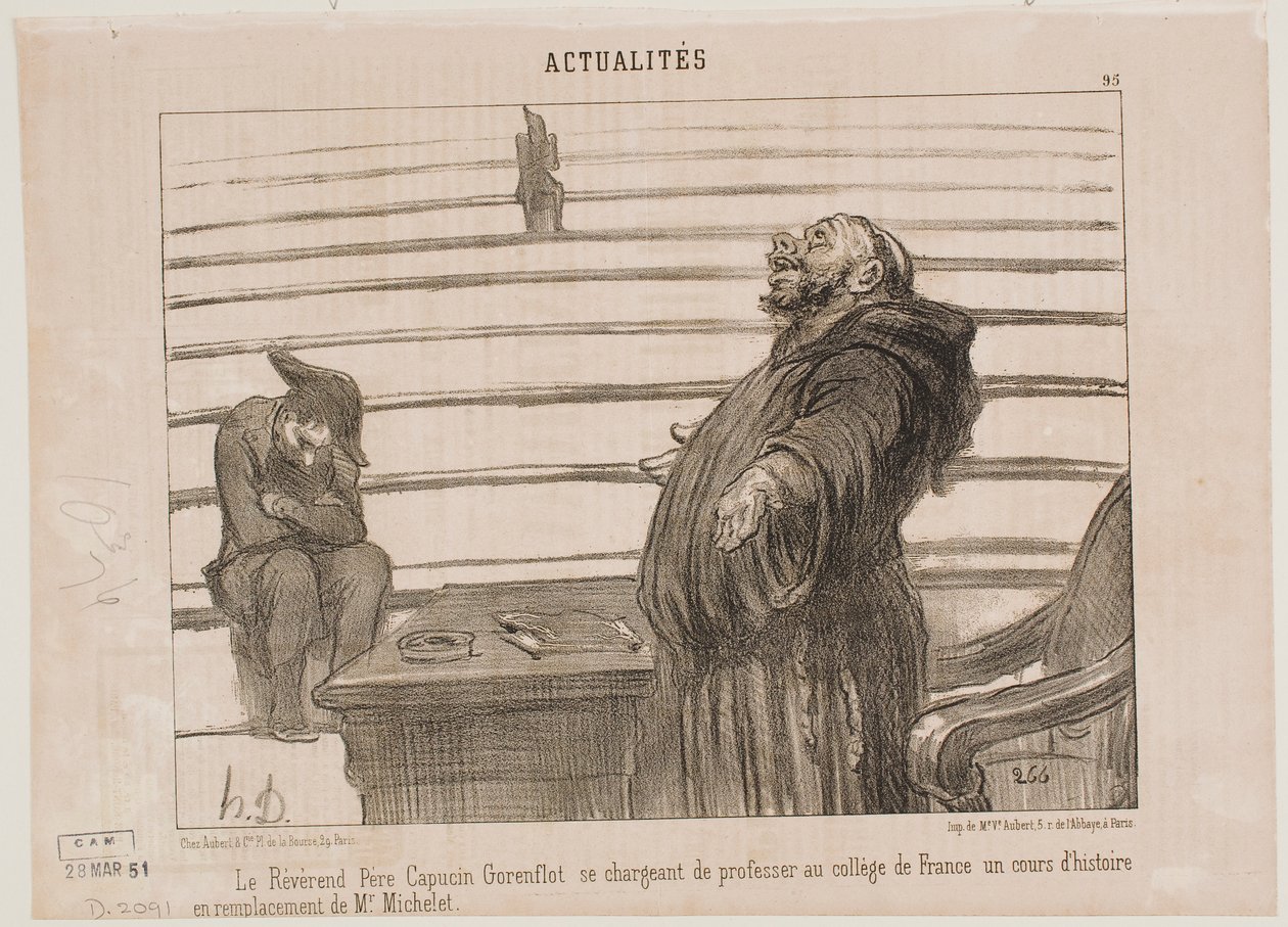 O reverendo padre da ordem dos capuchinhos de Honoré Daumier