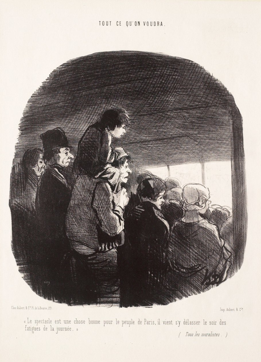 O espetáculo é uma coisa boa para o povo de Paris de Honoré Daumier