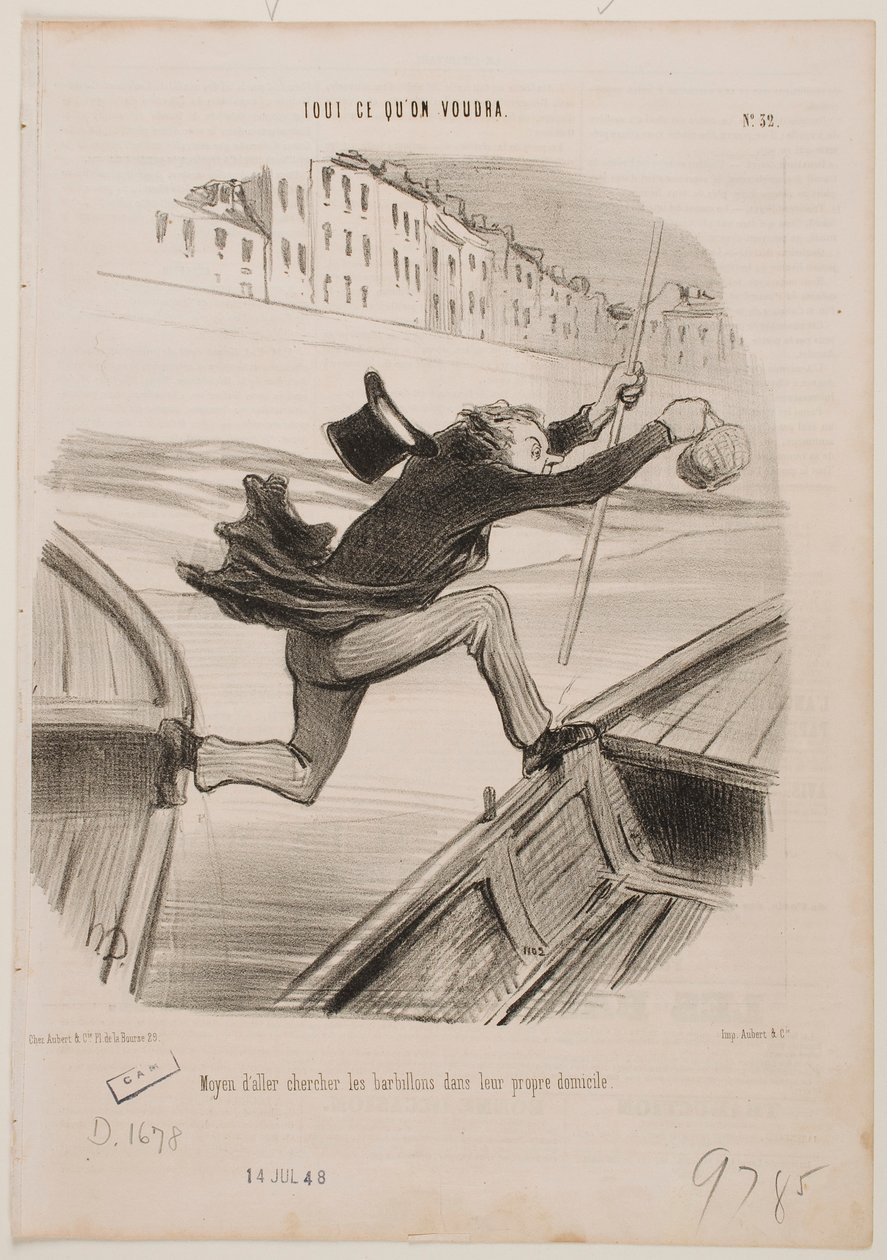 O melhor método para apanhar peixe... de Honoré Daumier
