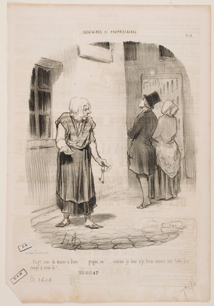 Os últimos vinte cêntimos foram para Deus... Scrooge... de Honoré Daumier
