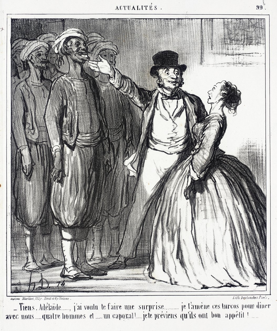 Olha, Adélaïde... quis fazer-te uma surpresa... de Honoré Daumier