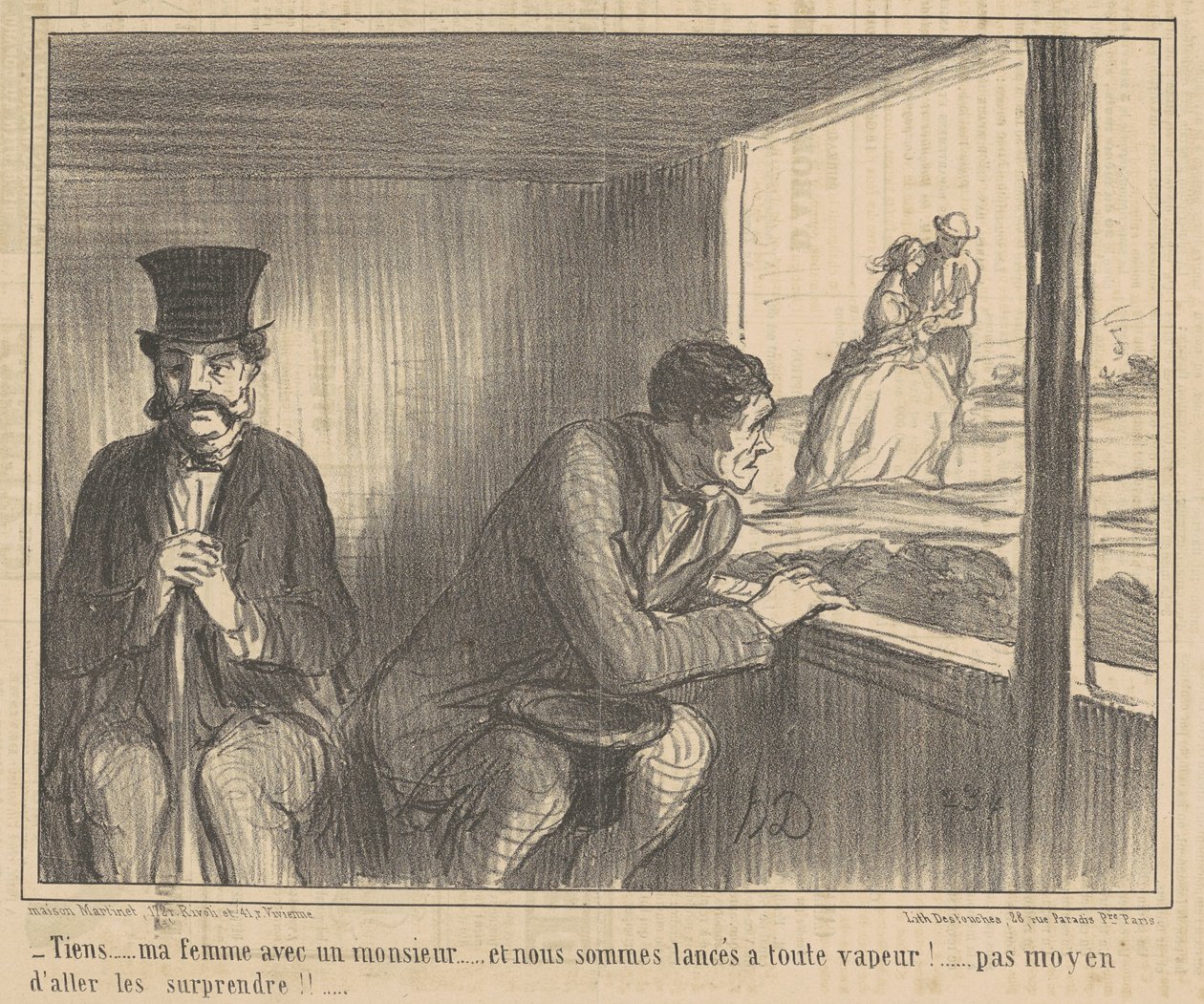 Tiens ... ma femme avec un monsieur ... de Honoré Daumier
