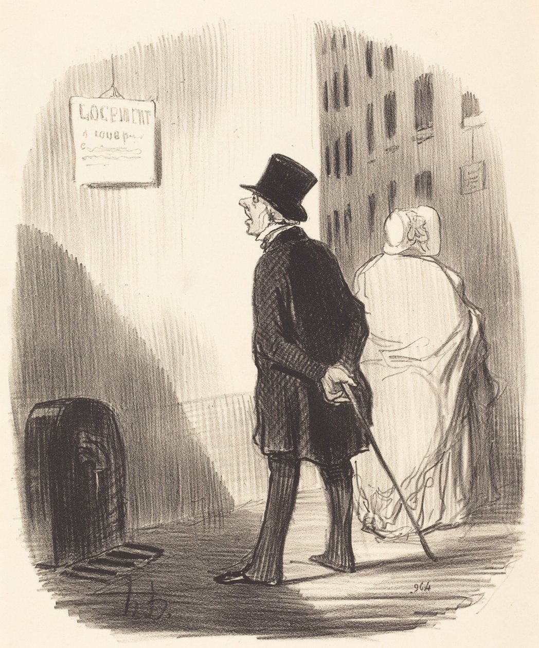 Olha, aqui está um cartaz que a minha mulher passou... de Honoré Daumier