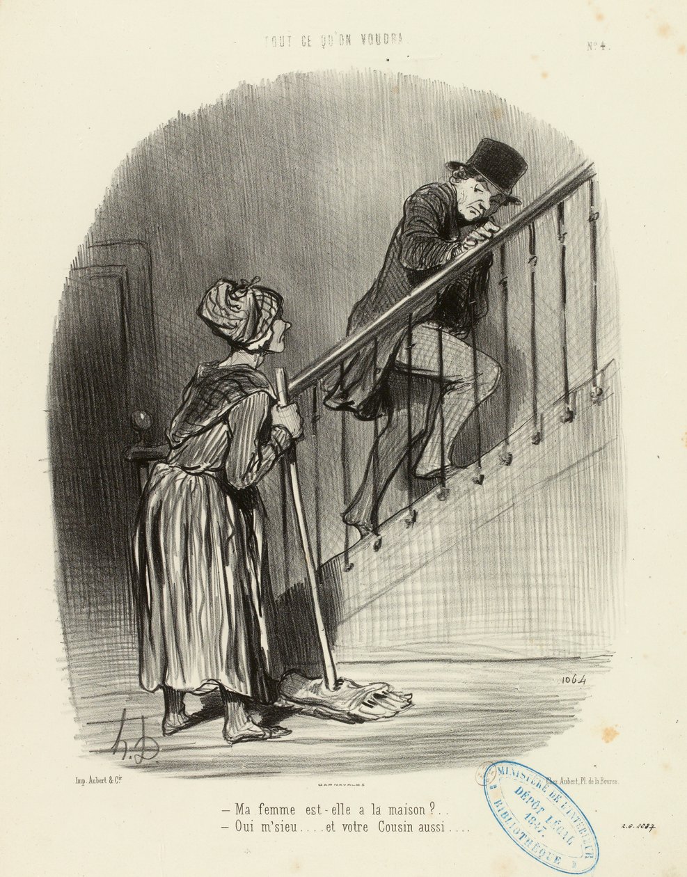 Tudo o que se quiser, n.º 4: A minha mulher está em casa? ... de Honoré Daumier