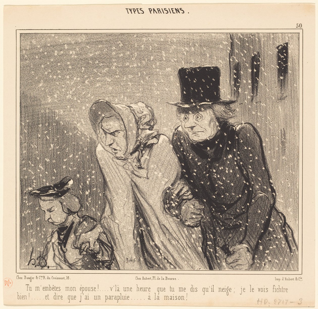Você está me incomodando, minha esposa!... aqui está uma hora... de Honoré Daumier
