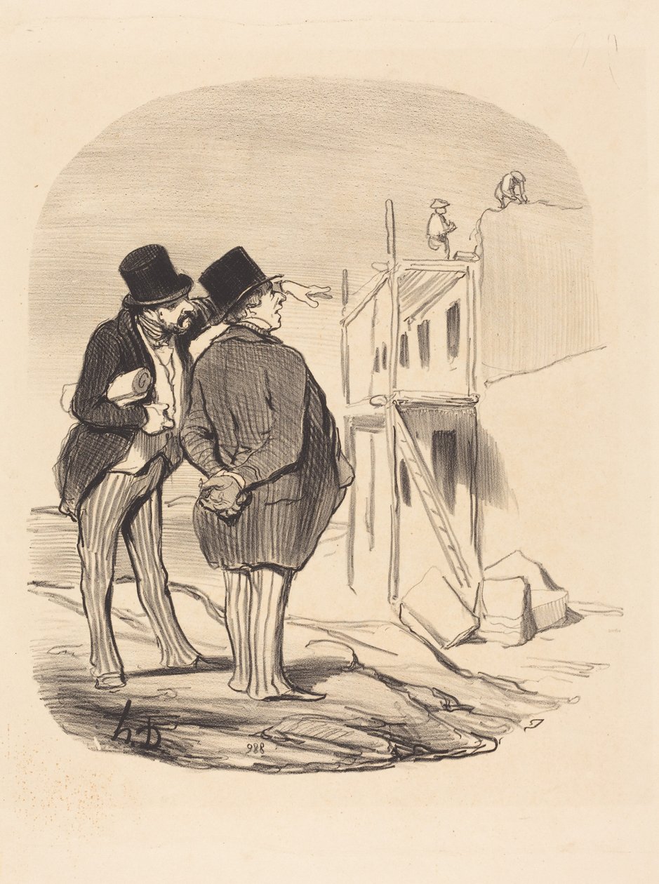 Dois homens entre ruínas de Honoré Daumier