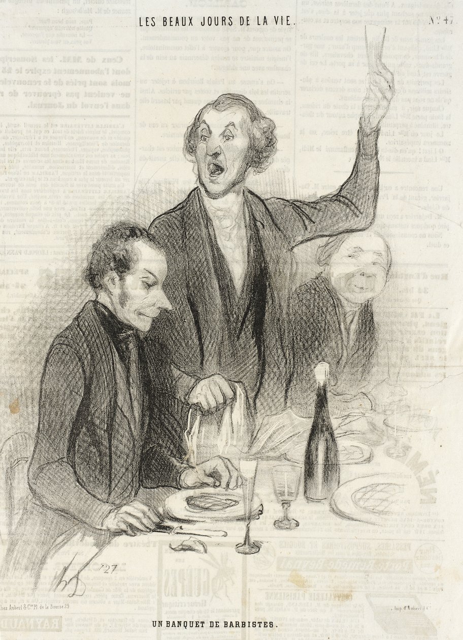 Um banquete de barbeiros de Honoré Daumier