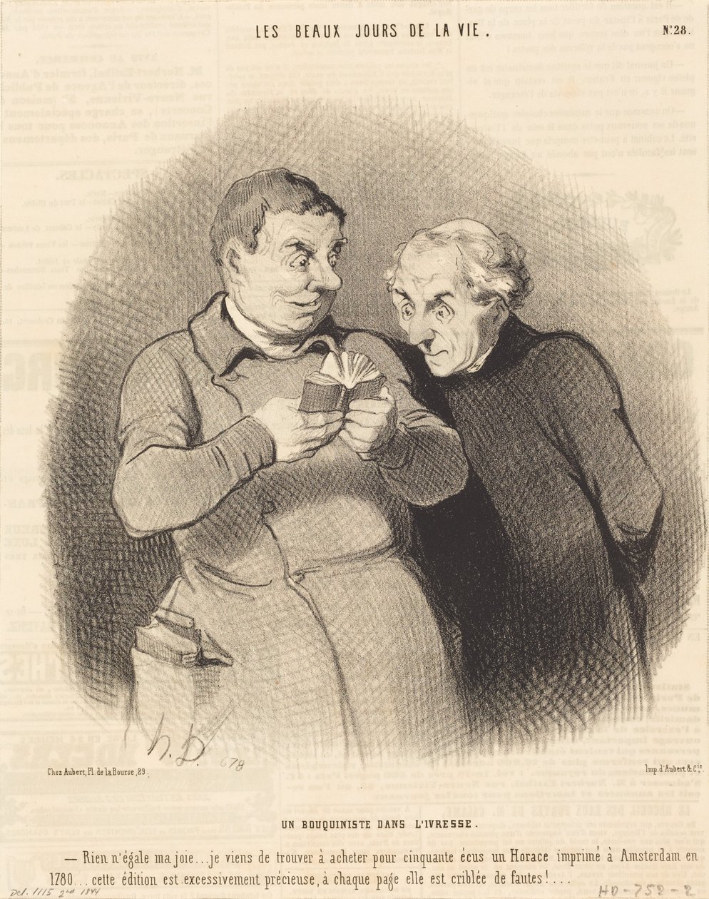 Um livreiro na embriaguez de Honoré Daumier