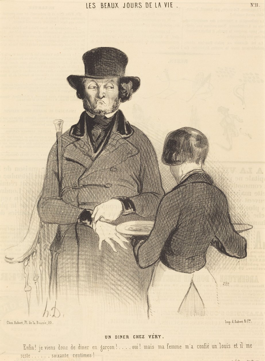 Um jantar em casa de Véry de Honoré Daumier