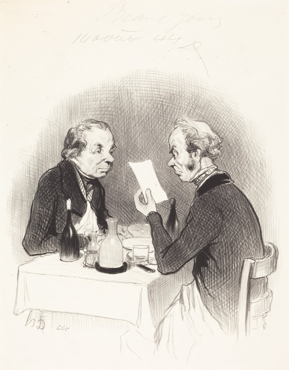 Um jantar frugal de Honoré Daumier