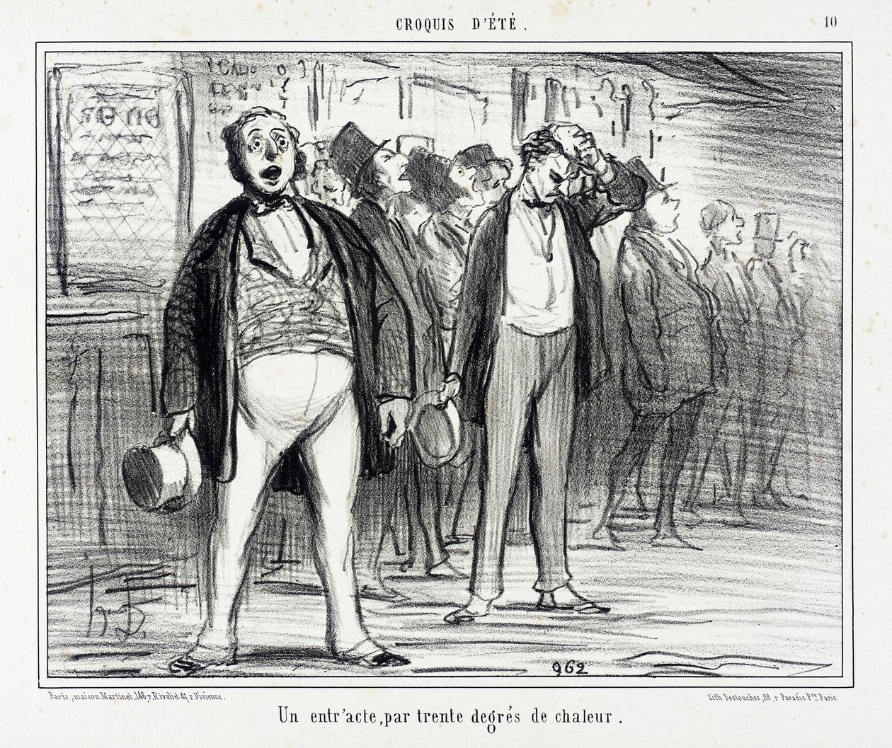 Um intervalo, com trinta graus de calor de Honoré Daumier