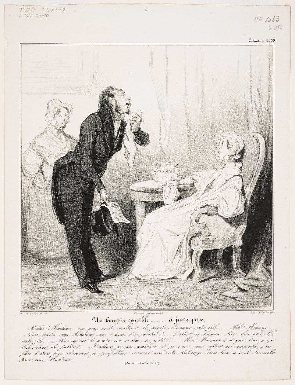 Um Homme Sensível (Caricaturana 43) de Honoré Daumier