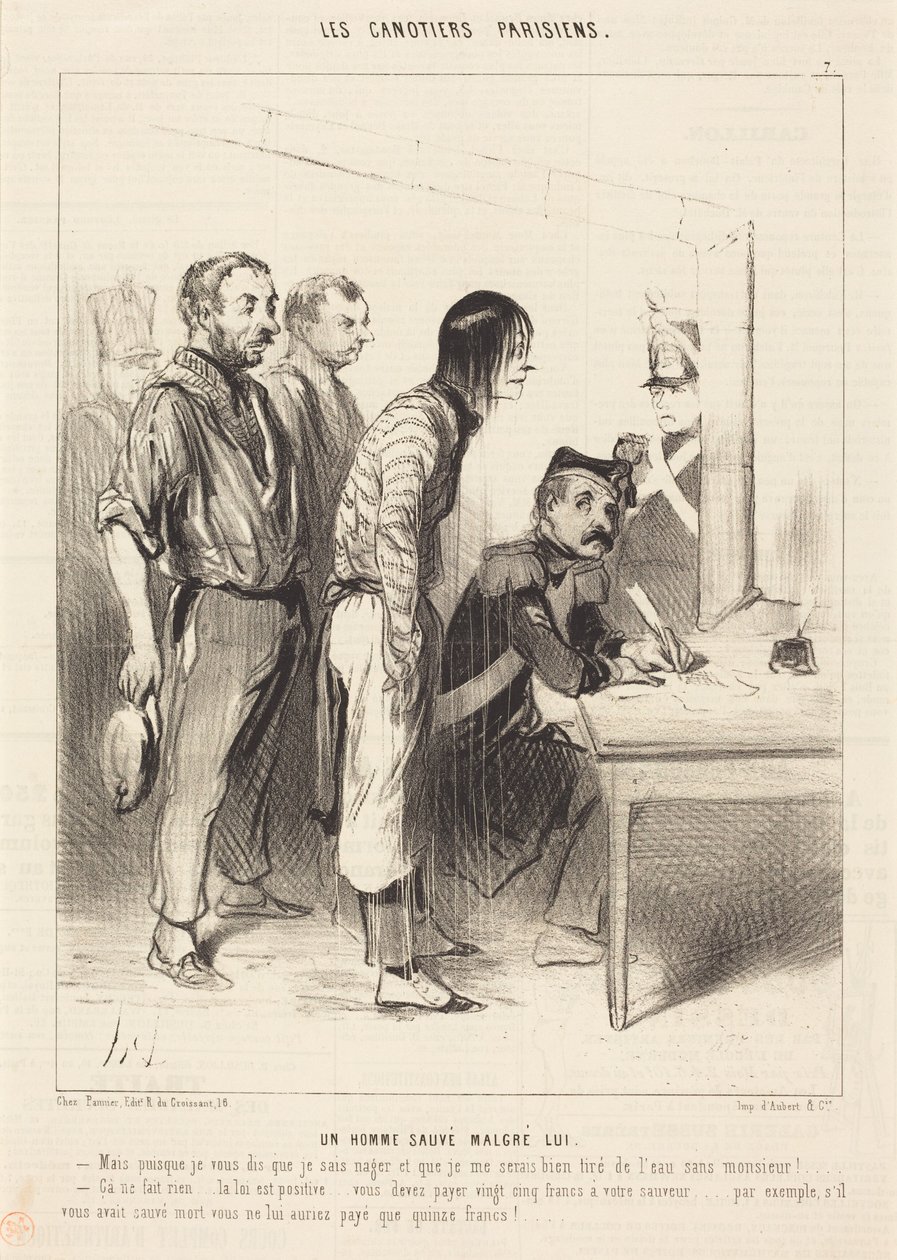 Um homem salvo contra a sua vontade de Honoré Daumier