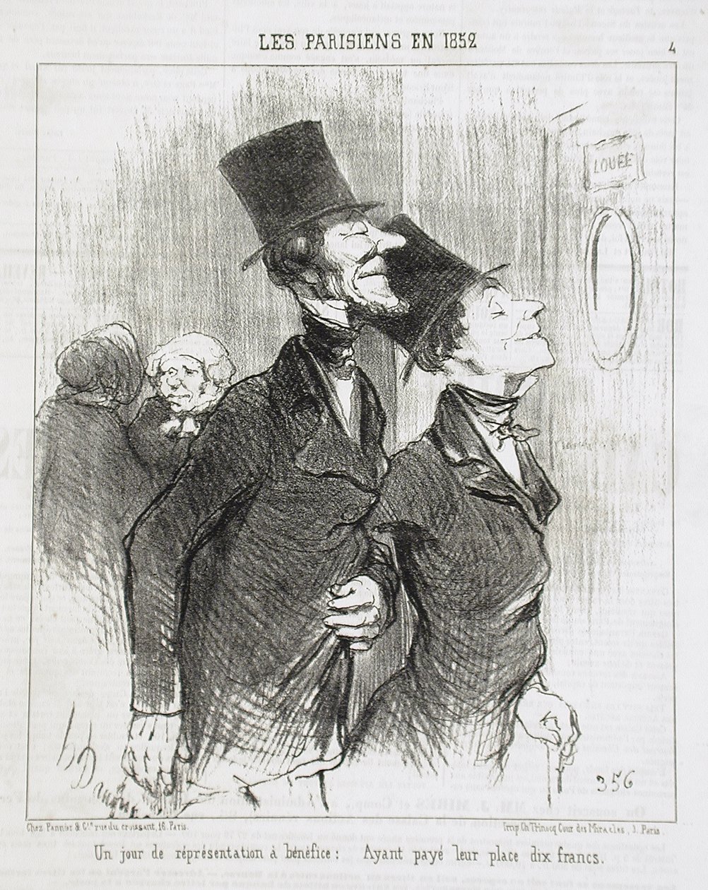 Um dia de espectáculo de beneficência! de Honoré Daumier