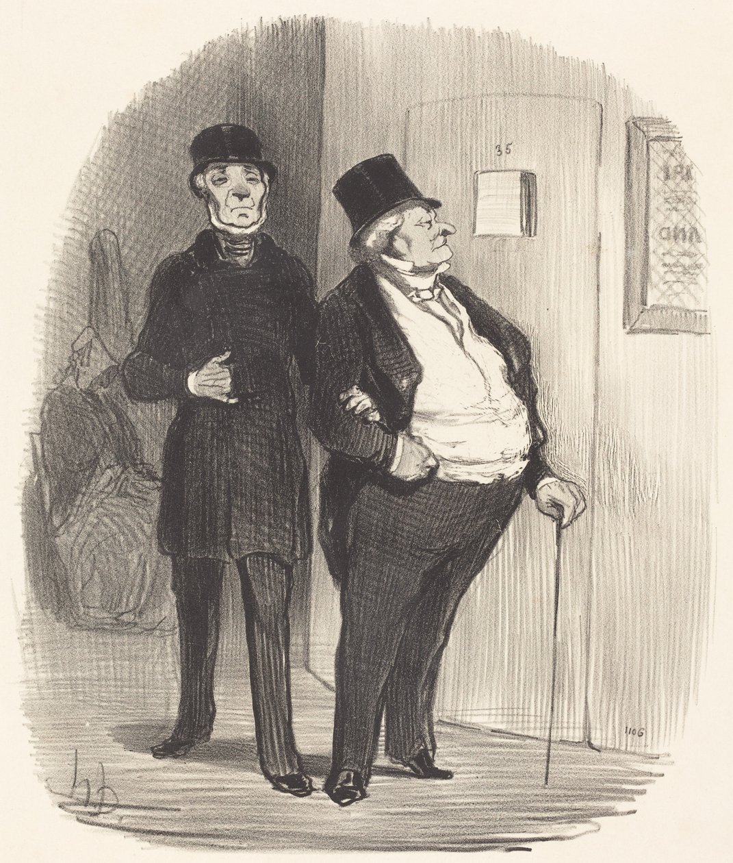 Uma noite em honra de uma representação de beneficência... de Honoré Daumier
