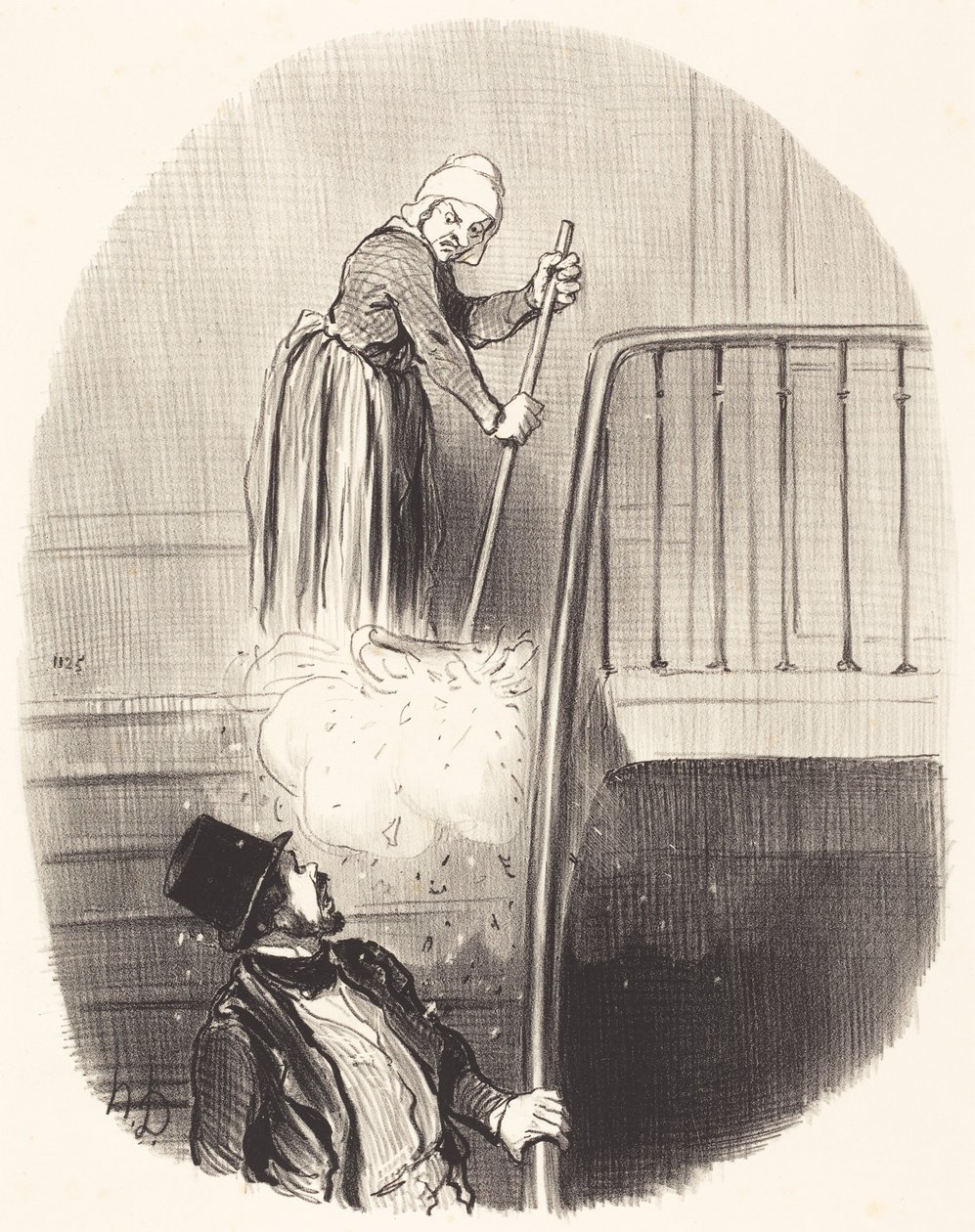 Um inquilino que se esqueceu de algo no dia 1 de janeiro de Honoré Daumier