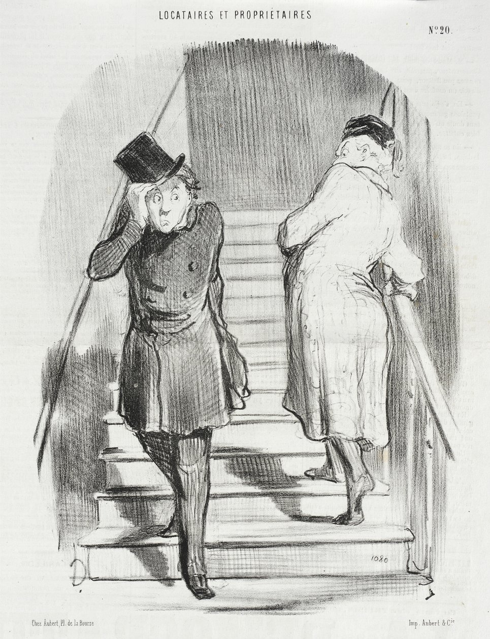 Um inquilino que deve três rendas de Honoré Daumier