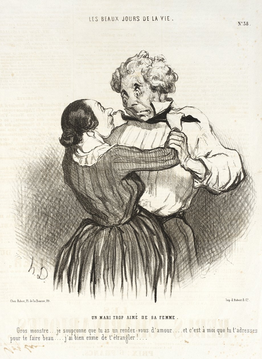 Um marido demasiado amado pela mulher. de Honoré Daumier