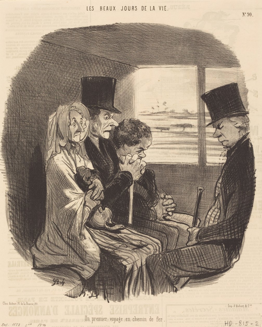 Uma primeira viagem de comboio de Honoré Daumier