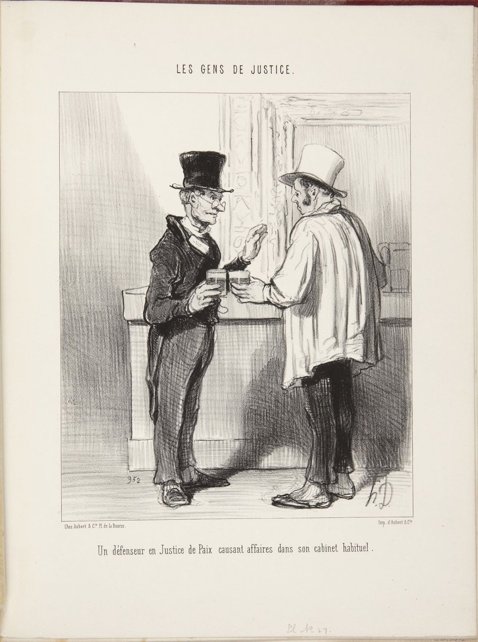 Um defensor no julgado de paz a tratar de assuntos no seu gabinete habitual de Honoré Daumier