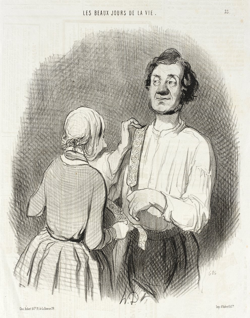 Um dia de festa e suspensórios. de Honoré Daumier