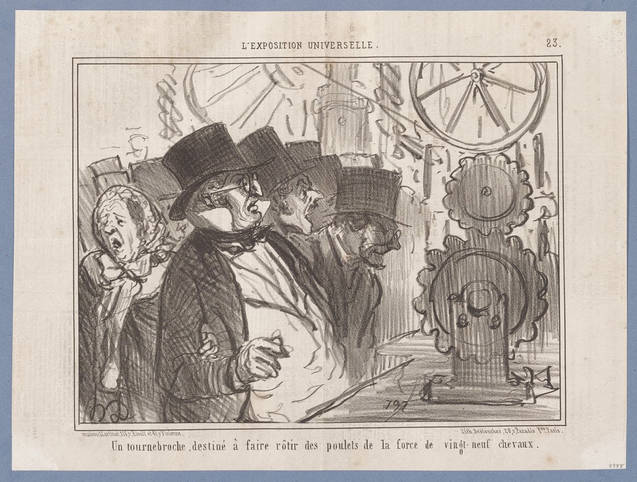Um vira-espeto destinado ... (A Exposição Universal), de Le Charivari de Honoré Daumier