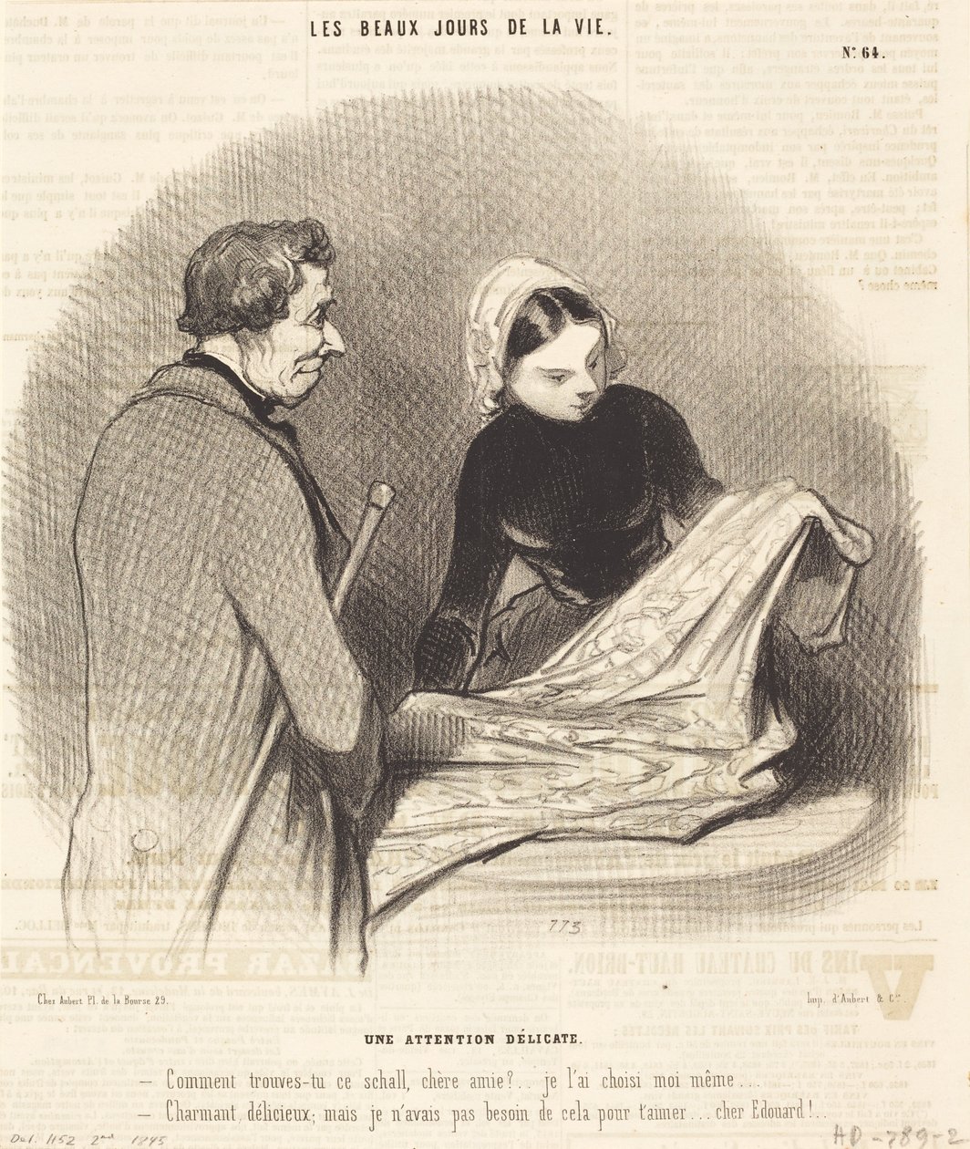 Uma atenção delicada de Honoré Daumier