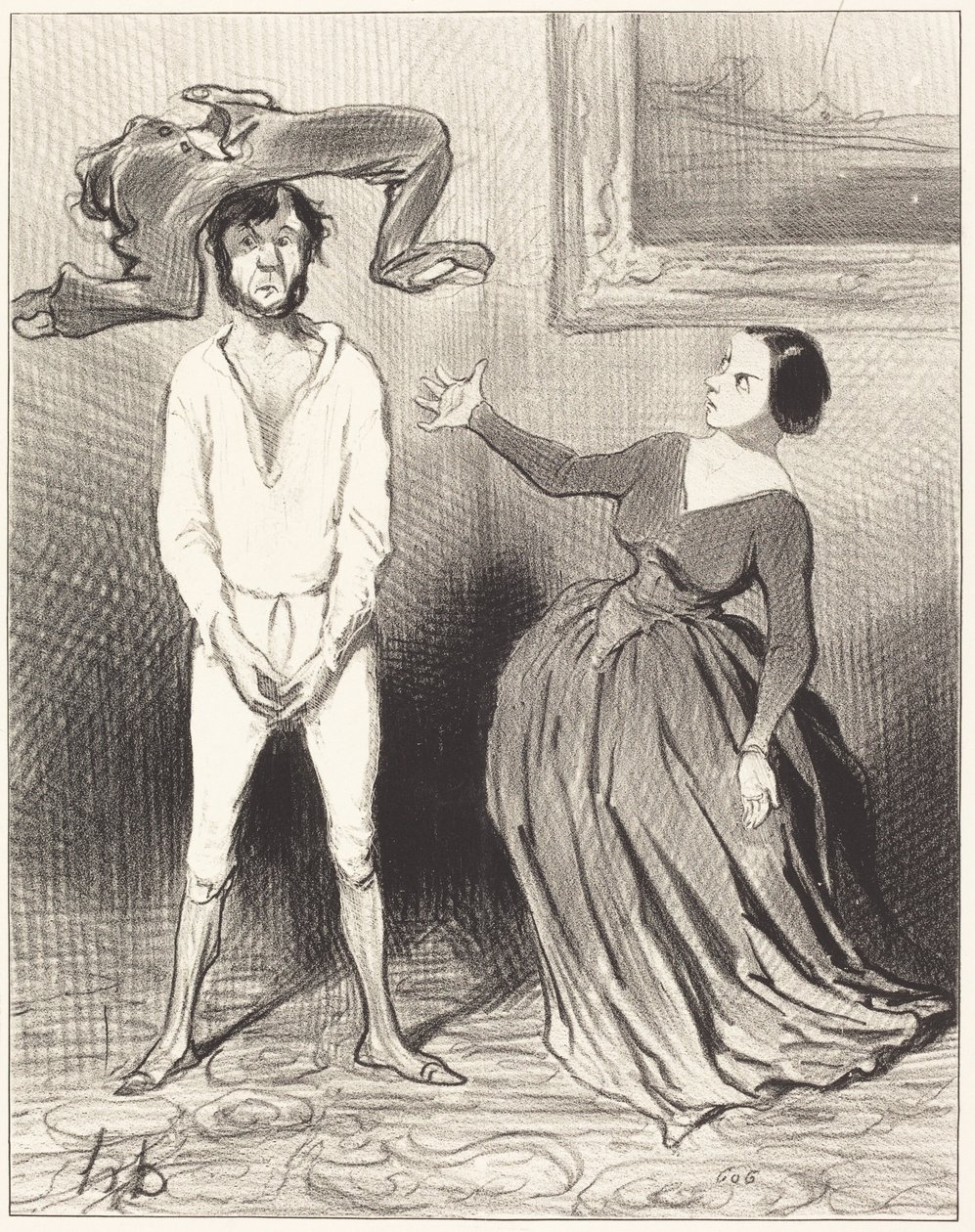Uma mulher como eu ... pregar um botão? ... de Honoré Daumier