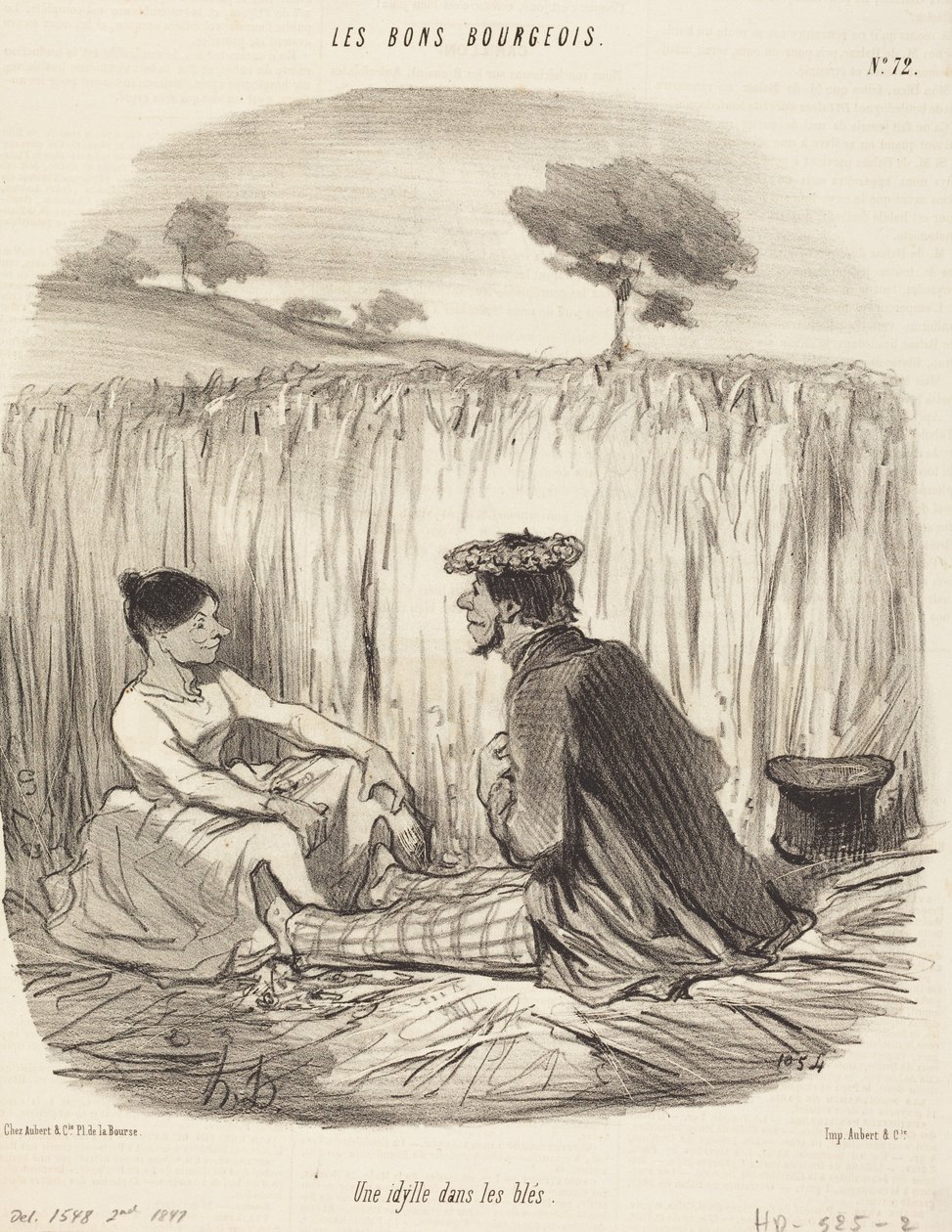 Um idílio no trigo de Honoré Daumier