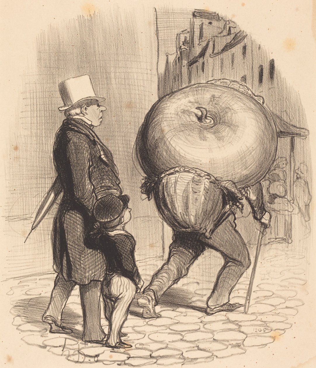 Uma lição de botânica de Honoré Daumier