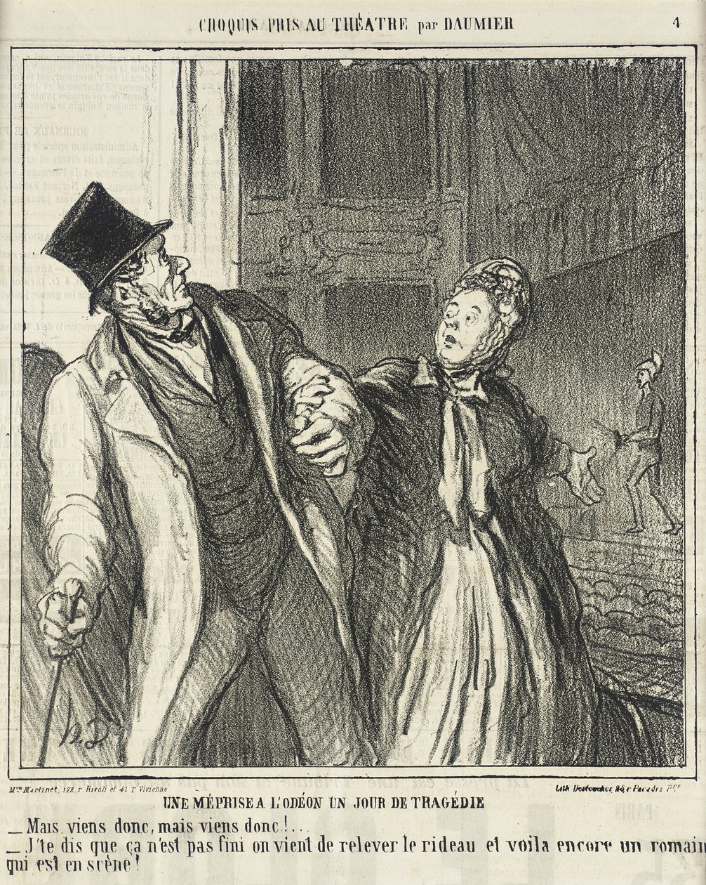 Um equívoco no Odéon... de Honoré Daumier