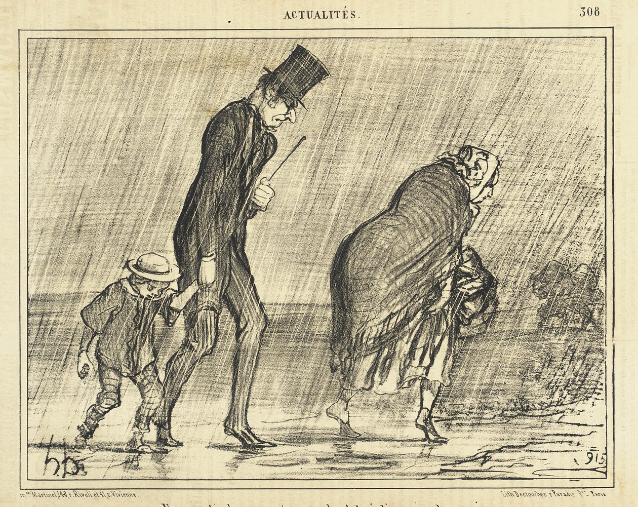 Um passeio pelo campo durante o belo mês de maio... de Honoré Daumier