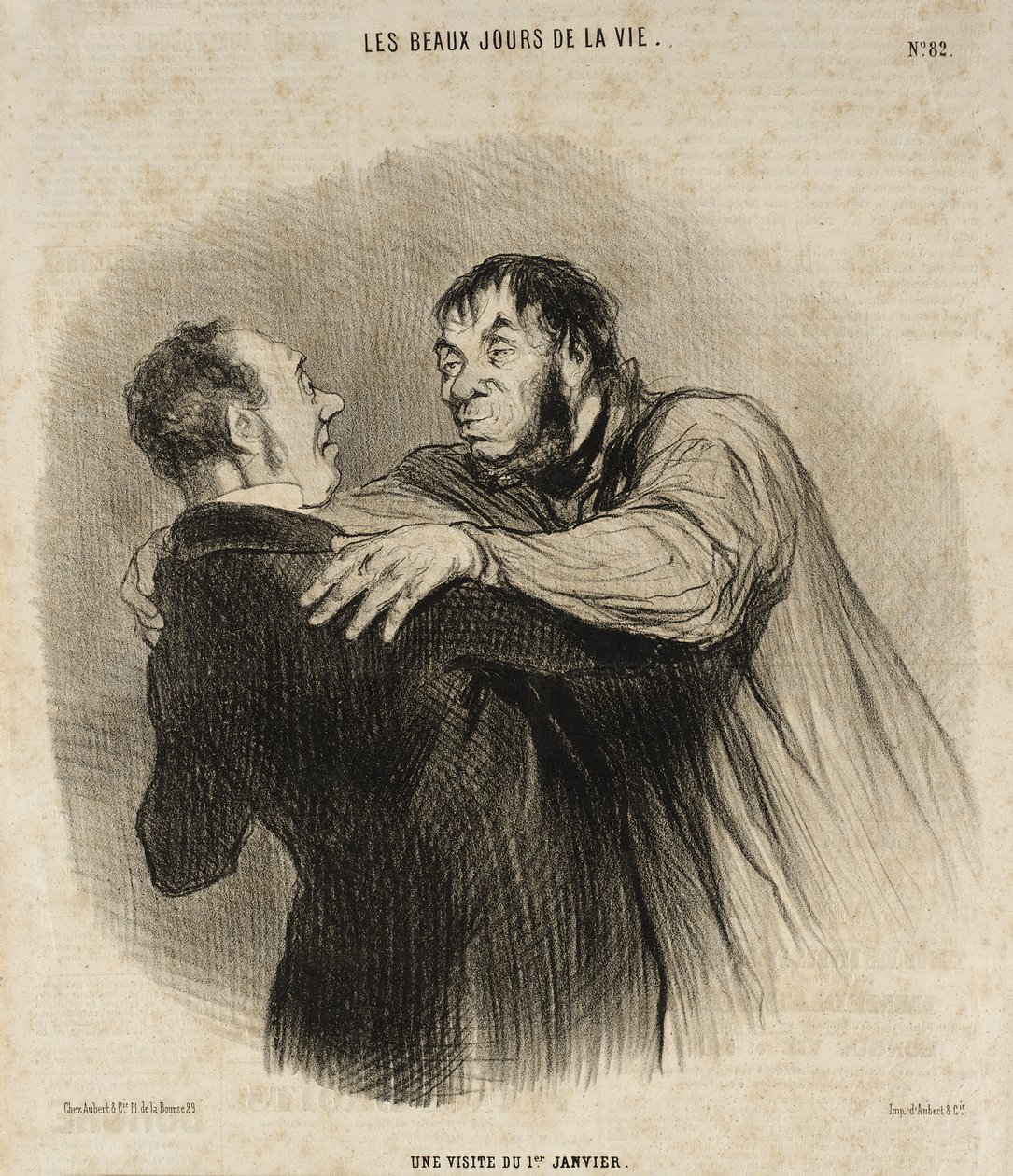 Uma visita de 1 de janeiro de Honoré Daumier