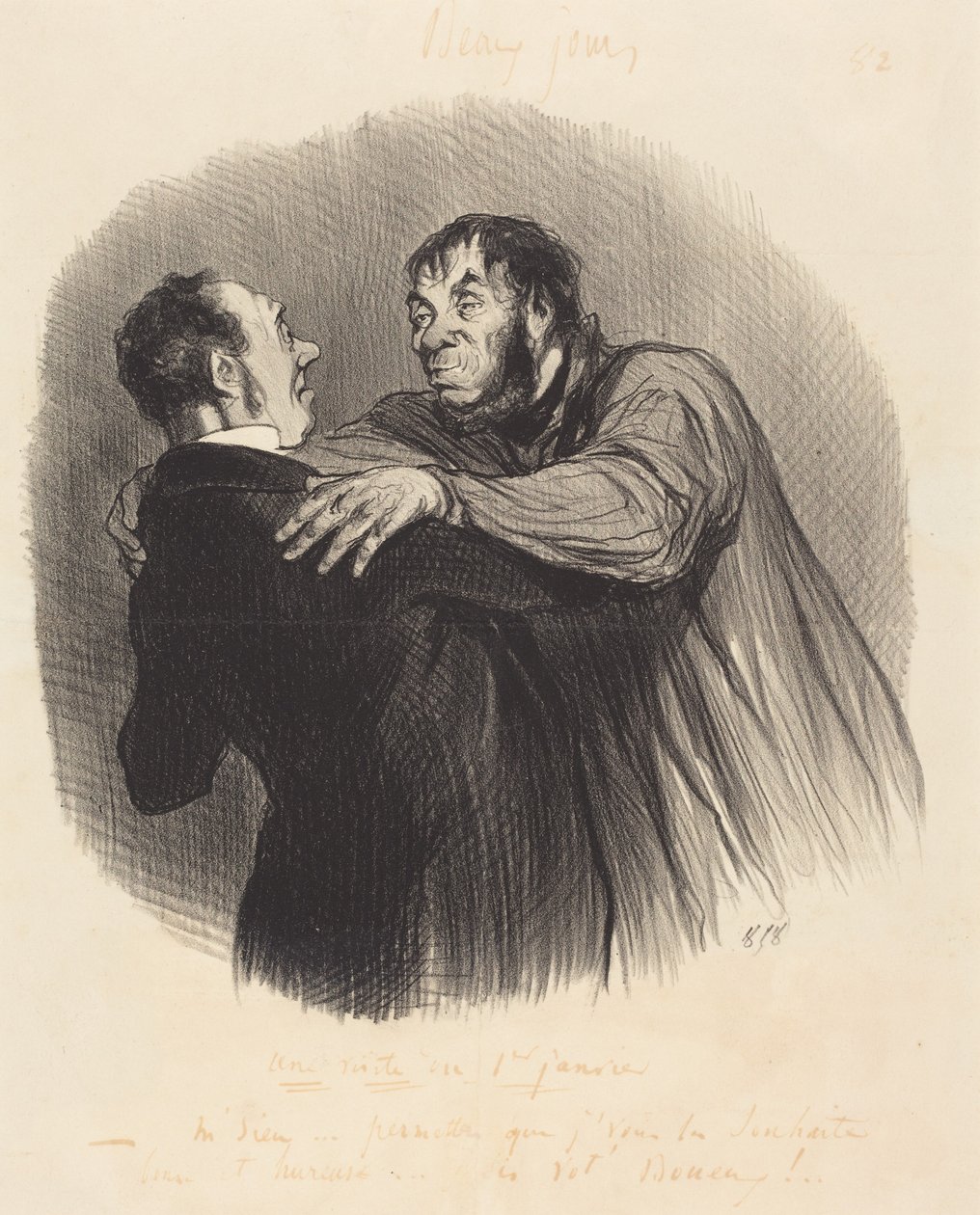 Uma visita de 1 de janeiro de Honoré Daumier