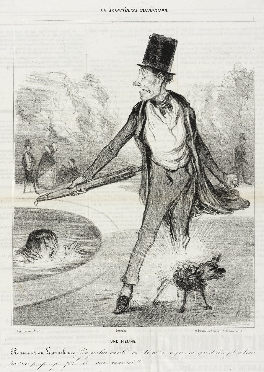 Uma hora - Passeio no Luxemburgo de Honoré Daumier