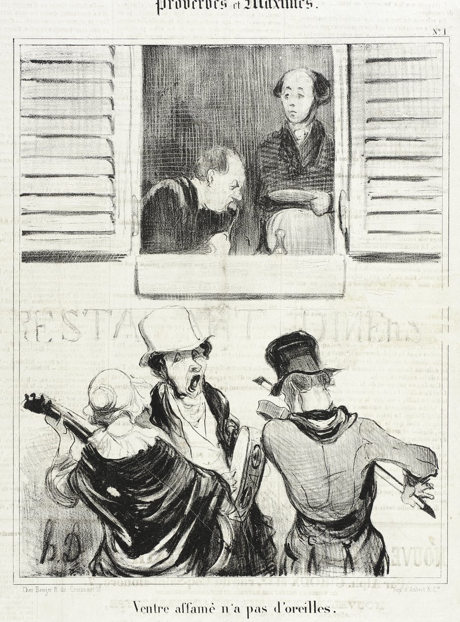 A barriga esfomeada não tem ouvidos de Honoré Daumier
