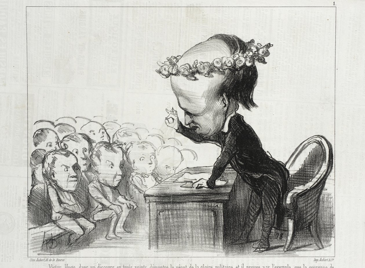 Victor Hugo num discurso em três pontos... de Honoré Daumier